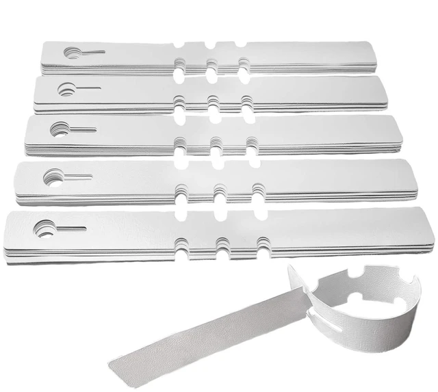 Main image of BEADNOVA Tree Tags Plastic Plant Labels Wrap Around Hanging Tags Tree Markers Signs Nursery Labels for Plants Garden (120Pcs, White)