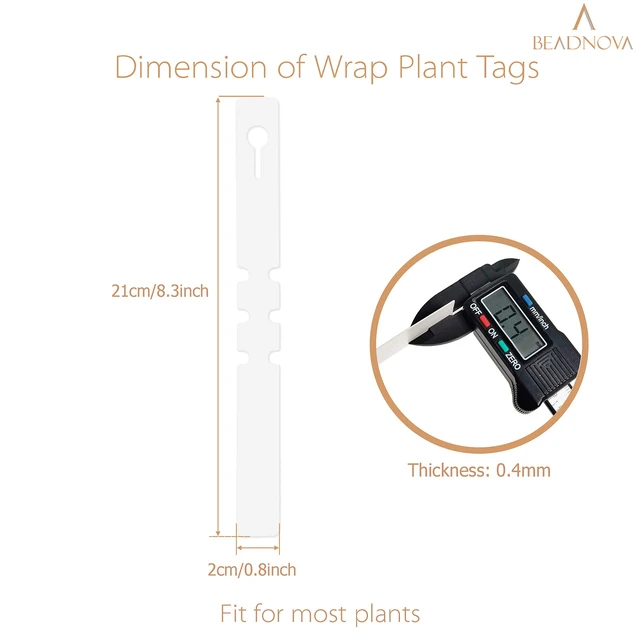 Alt view image 2 of 5 - BEADNOVA Tree Tags Plastic Plant Labels Wrap Around Hanging Tags Tree Markers Signs Nursery Labels for Plants Garden (120Pcs, White)