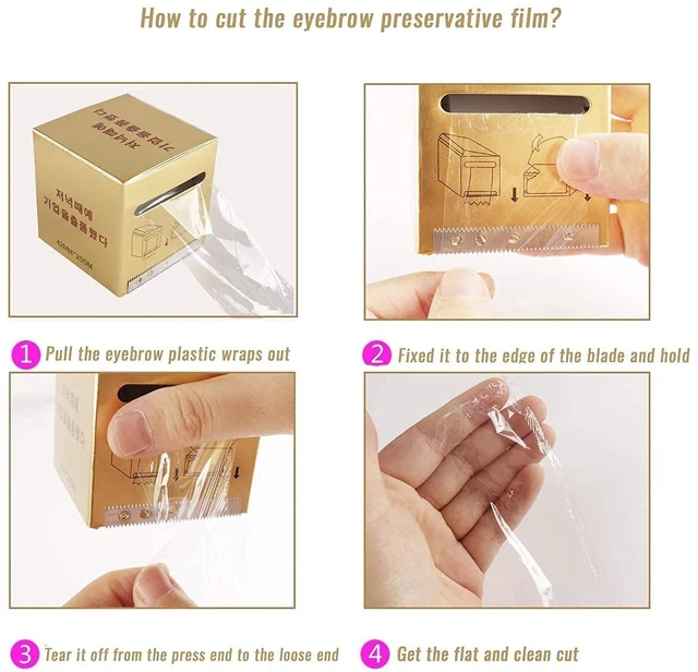 Alt view image 7 of 7 - CICITOYWO Disposable Eyebrow Tattoo Plastic Wrap Preservative Saran Barrier Film Microblading Supplies Lips Permanent Make Up Cling Wrap Cover Tape Roll Transparent 2 PCS