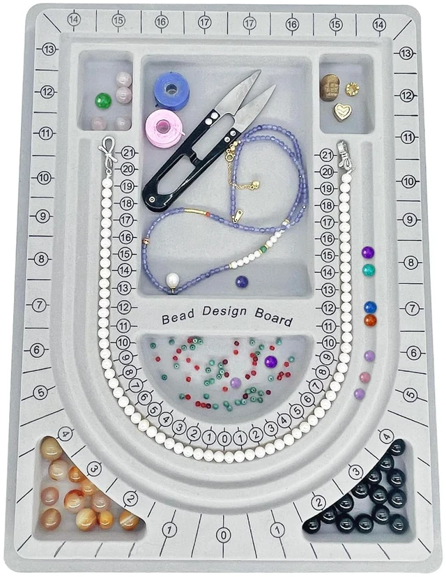 Main image of Bead plate, bead measuring plate, jewelry design tray, bead design table, suitable for necklace, jewelry production, design, measurement, DIY production