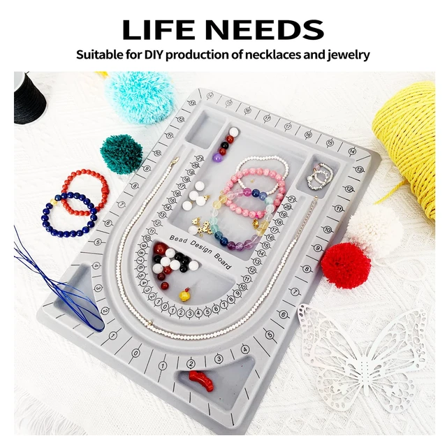 Alt view image 4 of 6 - Bead plate, bead measuring plate, jewelry design tray, bead design table, suitable for necklace, jewelry production, design, measurement, DIY production