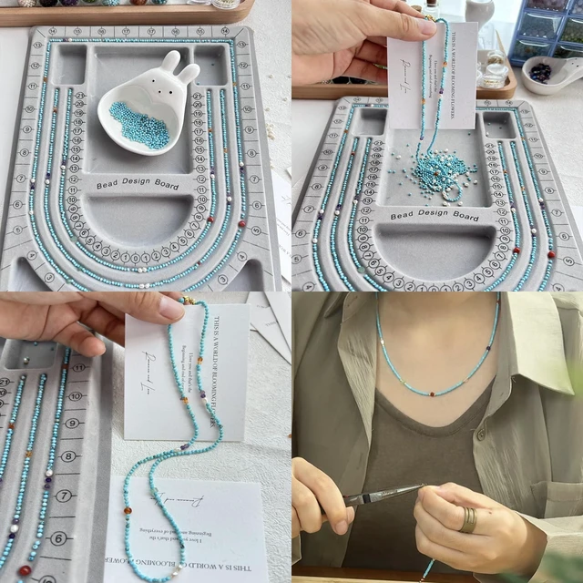 Alt view image 6 of 6 - Bead plate, bead measuring plate, jewelry design tray, bead design table, suitable for necklace, jewelry production, design, measurement, DIY production