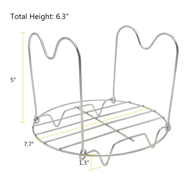 Alt view image 5 of 6 - Steamer Rack Trivet with Handles for Instant Pot 6 Qt 8 Qt, Alamic Instant Pot Trivet with Handles for Electric Pressure Cookers 6 Qt 8 Qt