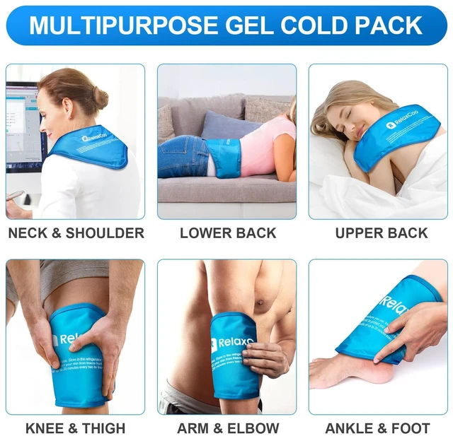 Alt view image 3 of 6 - RelaxCoo Neck Ice Pack Wrap, Reusable Gel Ice Pack for Neck Shoulders, Cold Compress Therapy for Pain Relief, Injuries, Swelling, Bruises, Sprains, Inflammation and Cervical Surgery Recovery