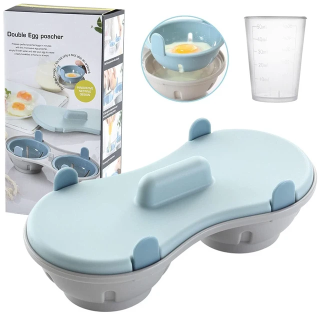 Main image of Egg Poacher Microwavable, Egg Steam with Measure Cup Dishwashable, Egg Maker Poached Egg Steamer Kitchen Gadget