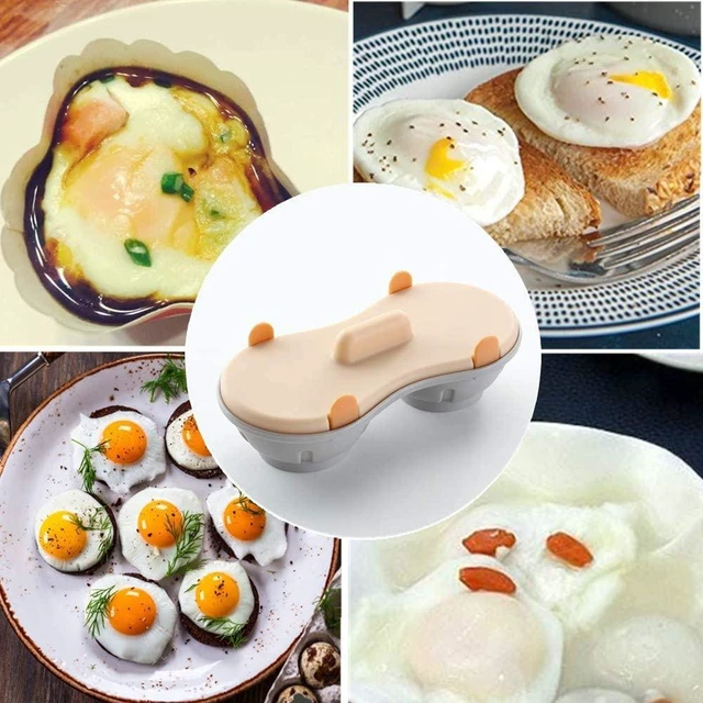 Alt view image 4 of 5 - Egg Poacher Microwavable, Egg Steam with Measure Cup Dishwashable, Egg Maker Poached Egg Steamer Kitchen Gadget