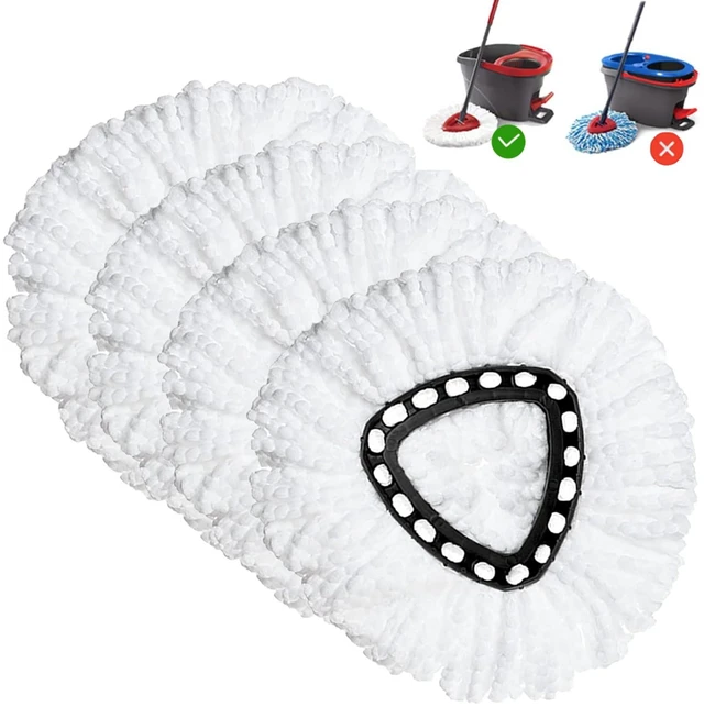 Main image of Spin Mop Replacement Head 4 Pack Mop Refill Compatible with Ocedar Triangle Swivel Mops Microfiber Swivel Mop Refill,Deep Clean,Machine Washable and Easy to Replace