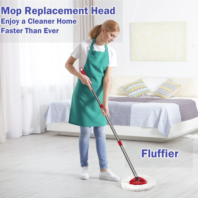 Alt view image 2 of 6 - Spin Mop Replacement Head 4 Pack Mop Refill Compatible with Ocedar Triangle Swivel Mops Microfiber Swivel Mop Refill,Deep Clean,Machine Washable and Easy to Replace