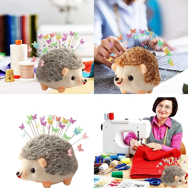 Alt view image 5 of 7 - Hedgehog Shaped Pin Cushion Sewing Kit with 100 Colored Pins