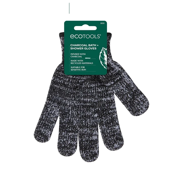 Main image of EcoTools Charcoal Exfoliating Bath + Shower Gloves, 1 Pair