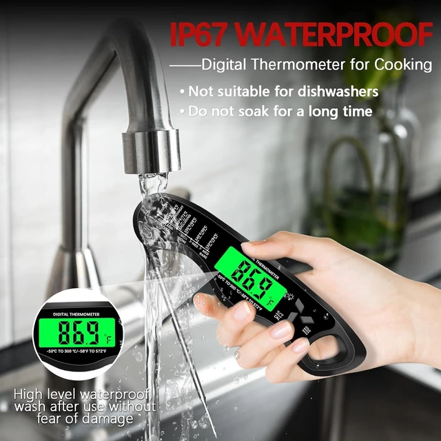 Alt view image 2 of 6 - Cooking Thermometer,IP67 Waterproof Meat Thermometer Digital