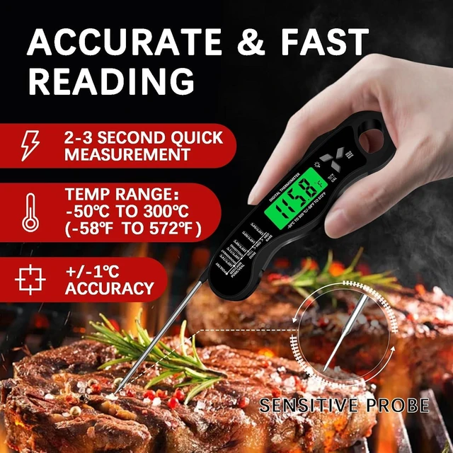 Alt view image 4 of 6 - Cooking Thermometer,IP67 Waterproof Meat Thermometer Digital