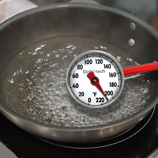 Alt view image 5 of 6 - Kitchen Food-Cooking Meat Coffee Thermometer Pocket Espresso Thermometer for Milk Foam Frothing Chocolate Water Temperature Stainless Steel 1" Dial 5" Long Stem