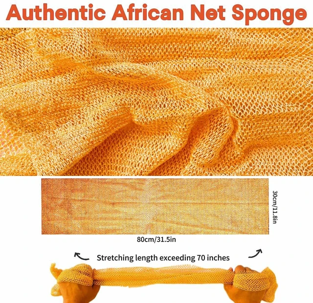 Alt view image 4 of 6 - SPMKTBOZAI African Net Sponge Authentic, Exfoliating Net for Body Back
