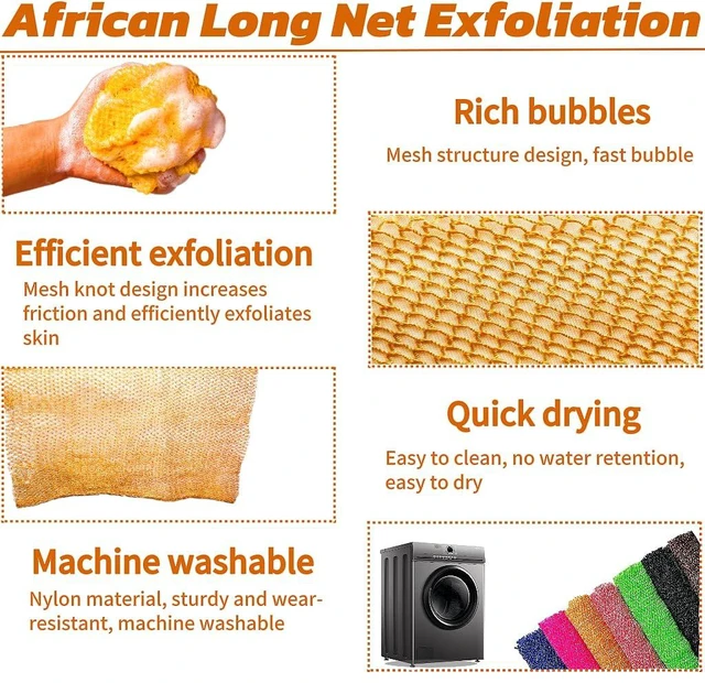 Alt view image 2 of 6 - SPMKTBOZAI African Net Sponge Authentic, Exfoliating Net for Body Back
