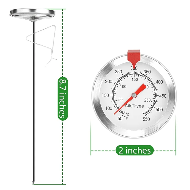 Alt view image 2 of 7 - Candy Thermometer Cooking Thermometer with Instant Read Dial Meat Thermometer for Cooking Candy Deep Fry Oven by AikTryee