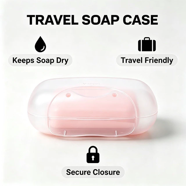 Alt view image 4 of 6 - Travel Soap Case Soap Dish Bar Holder Container Box for Shower Bathroom Outdoor Trip Gym Camping School Vonpri (Without Bag Clear)