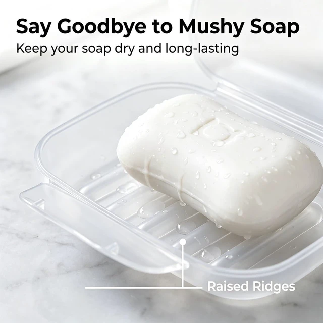 Alt view image 3 of 6 - Travel Soap Case Soap Dish Bar Holder Container Box for Shower Bathroom Outdoor Trip Gym Camping School Vonpri (Without Bag Clear)