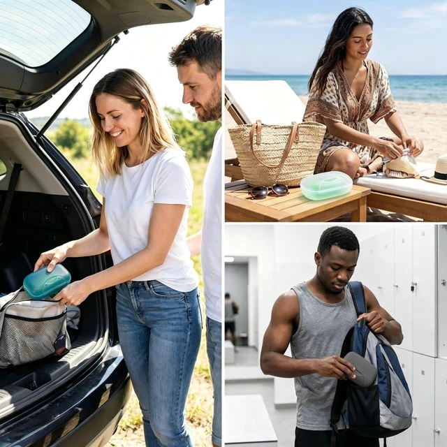 Alt view image 5 of 6 - Travel Soap Case Soap Dish Bar Holder Container Box for Shower Bathroom Outdoor Trip Gym Camping School Vonpri (Without Bag Clear)