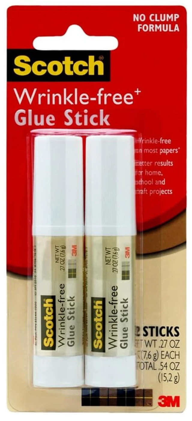 Main image of Scotch Wrinkle-Free Glue Sticks, 2 Pack, .27 oz Each