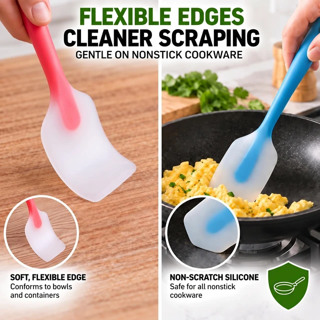 Alt view image 5 of 7 - HiramWare Silicone Spatula Set of 4, Heat Resistant, Food Grade