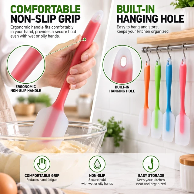 Alt view image 4 of 7 - HiramWare Silicone Spatula Set of 4, Heat Resistant, Food Grade