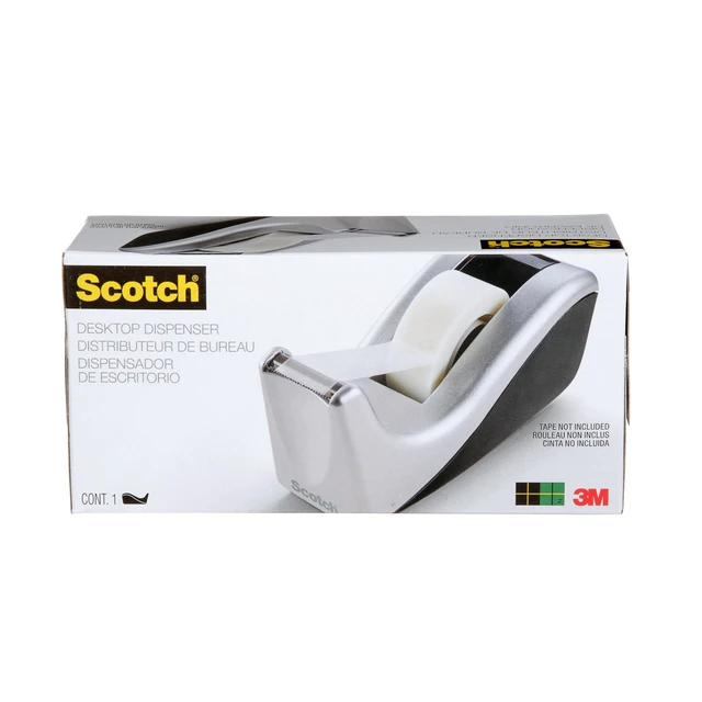 Alt view image 4 of 6 - Scotch Desktop Tape Dispenser, Silvertech Two-Tone (C60-ST)