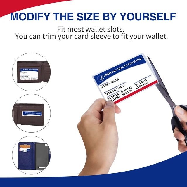 Alt view image 2 of 7 - Fabmaker New Medicare Card Protector, 6 Pack Plastic Card Holder for Wallet Single 12 Mil Business Card Sleeve Waterproof Cards Plastic Protector for Credit Card Business Card Social Security Card