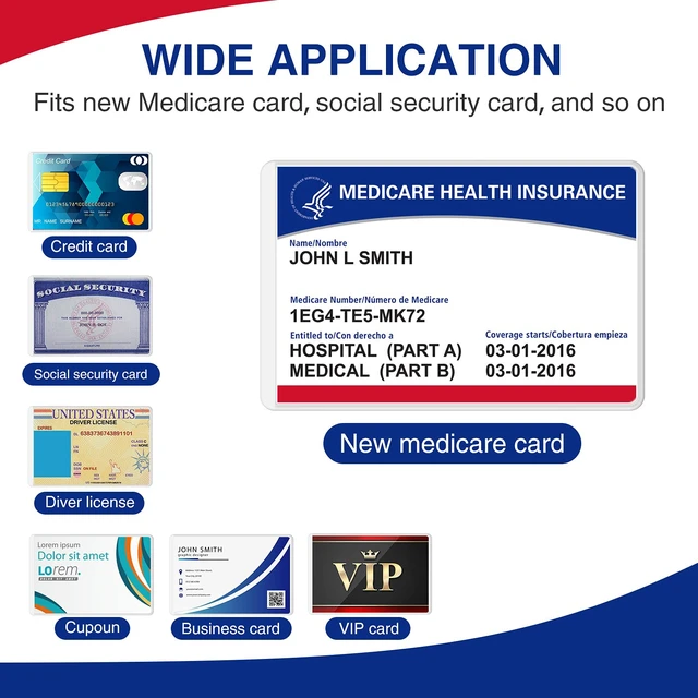 Alt view image 7 of 7 - Fabmaker New Medicare Card Protector, 6 Pack Plastic Card Holder for Wallet Single 12 Mil Business Card Sleeve Waterproof Cards Plastic Protector for Credit Card Business Card Social Security Card