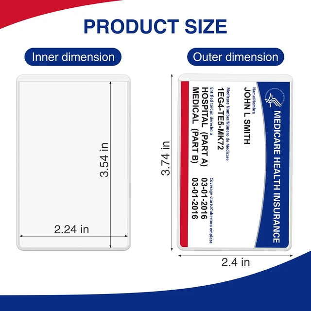Alt view image 6 of 7 - Fabmaker New Medicare Card Protector, 6 Pack Plastic Card Holder for Wallet Single 12 Mil Business Card Sleeve Waterproof Cards Plastic Protector for Credit Card Business Card Social Security Card