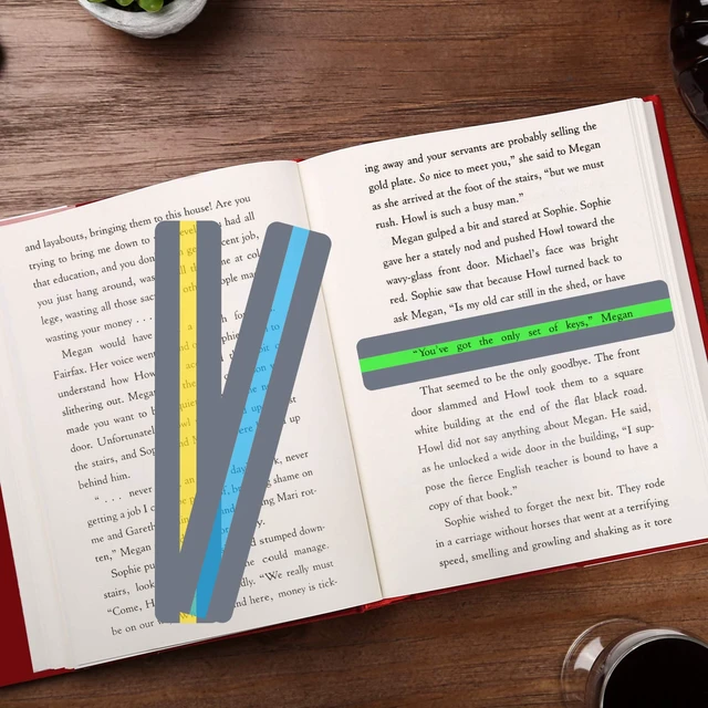 Alt view image 6 of 6 - 8 Pack Guided Reading Strips, Colored Overlay Bookmark for Kids