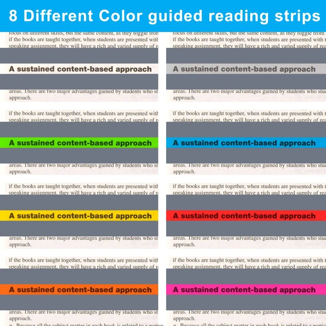 Alt view image 3 of 6 - 8 Pack Guided Reading Strips, Colored Overlay Bookmark for Kids