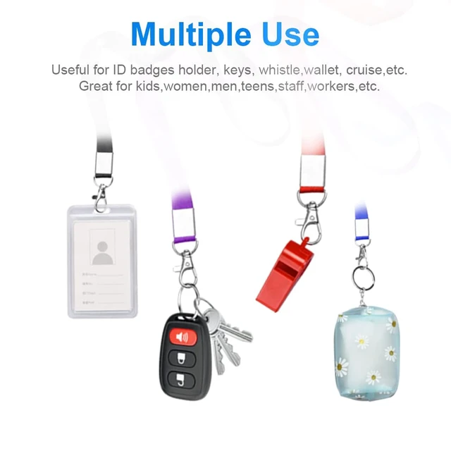 Alt view image 5 of 7 - Mcyye 5 PCS Neck Badge Lanyards with Clip for Keys & ID, 5 Colors