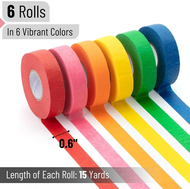 Alt view image 6 of 6 - Mr. Pen- Colored Masking Tape, 0.6" x 15 Yards, 6 Pack