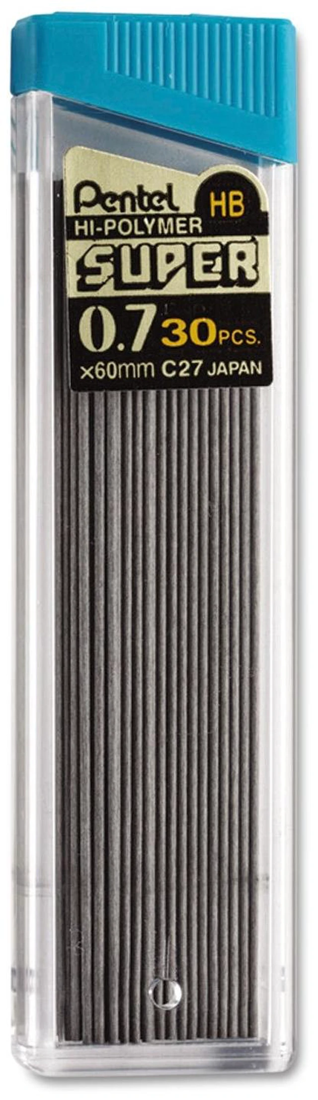 Main image of Pentel Super Hi-Polymer Lead Refill 0.7 mm Medium, HB, 30 Pieces of Lead (C27BPHB-K6)