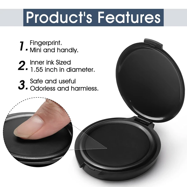 Alt view image 4 of 7 - 1 Pack Thumbprint Fingerprint Ink Pad Stamp Pad