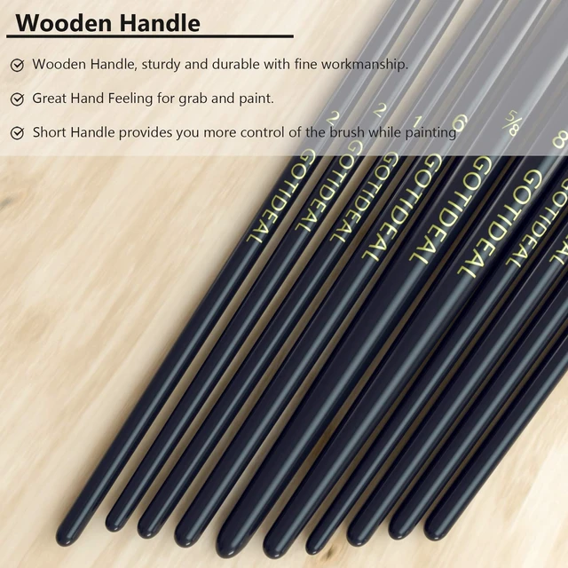 Alt view image 4 of 6 - GOTIDEAL Paint Brushes, Acrylic Paint Brushes, 10 Pcs Round Pointed Tip