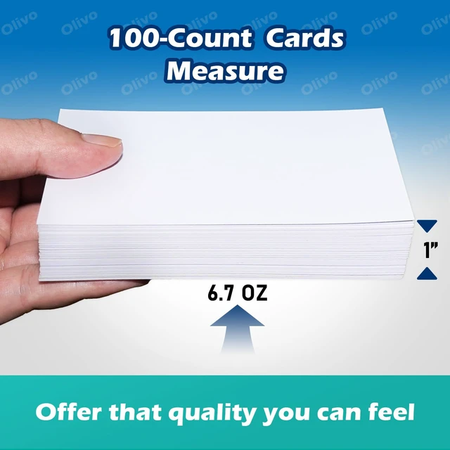 Alt view image 7 of 7 - Olivo Blank Index Cards 3x5 Unlined Unruled Flash Note Cards, 100 Count