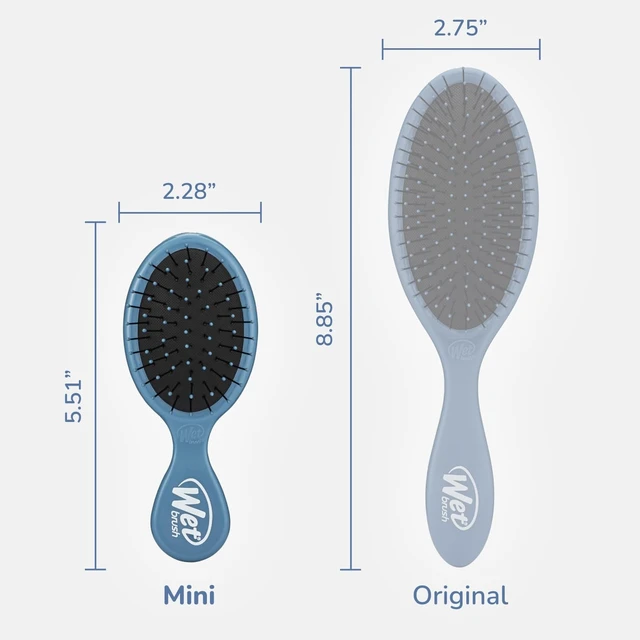Alt view image 3 of 6 - Wet Brush Mini Detangler Hair Brush, Elemental Blue, Detangling Travel Hairbrush, Ultra-Soft IntelliFlex Bristles Glide Through Tangles with Ease, Pain-Free, All Hair Types