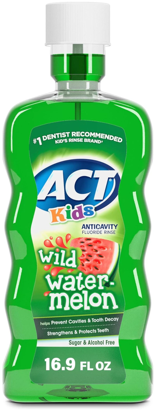 Main image of ACT Kids Anticavity Fluoride Rinse Wild Watermelon 16.9 fl. oz. Accurate Dosing Cup, Alcohol Free