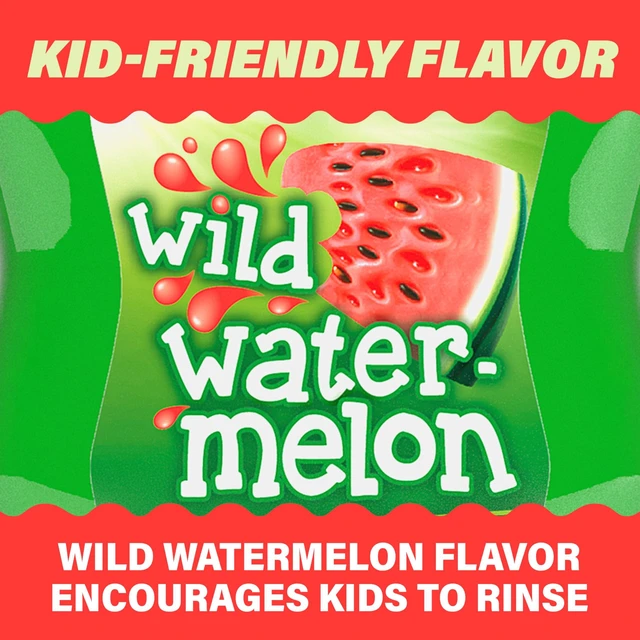 Alt view image 6 of 6 - ACT Kids Anticavity Fluoride Rinse Wild Watermelon 16.9 fl. oz. Accurate Dosing Cup, Alcohol Free