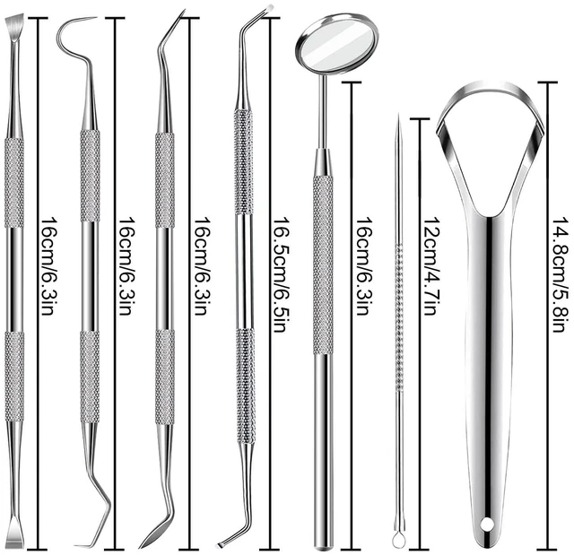 Alt view image 4 of 5 - 7pcs Dental Tools, Dental Pick Teeth Cleaning Tools Hygiene Kit