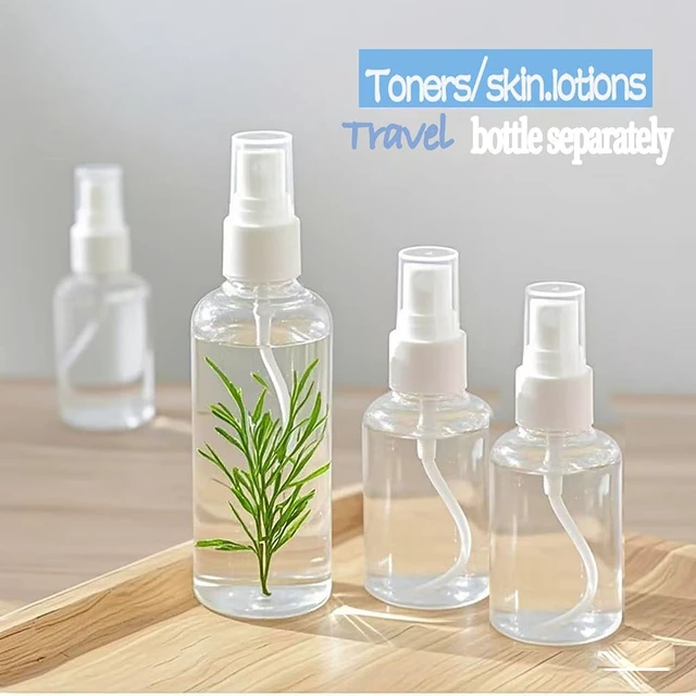 Alt view image 5 of 7 - 4Pk Clear Empty Travel Spray Bottles, Leakproof for Toner Face Hair