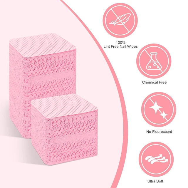 Alt view image 5 of 7 - Lint Free Nail Wipes, 540PCS Nail Supplies Nail Polish Remover Wipes