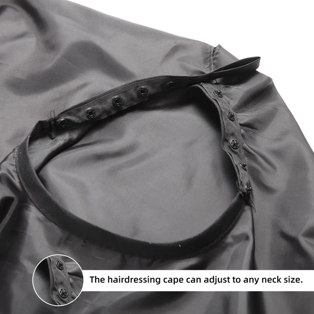 Alt view image 2 of 7 - Omvoina Professional Hair Cutting Cape with Adjustable Snap Closure, Salon Barber Cape,Waterproof Hairdressing Salon Cape - 57" x 51"(Black)