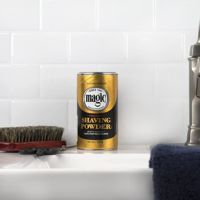 Alt view image 7 of 7 - SoftSheen-Carson Magic Razorless Shaving for Men, Magic Shaving Powder with Fragrance, Coarse Textured Beards, Formulated for Black Men, Depilatory, Helps Stop Razor Bumps, Since 1901, 4.5 oz
