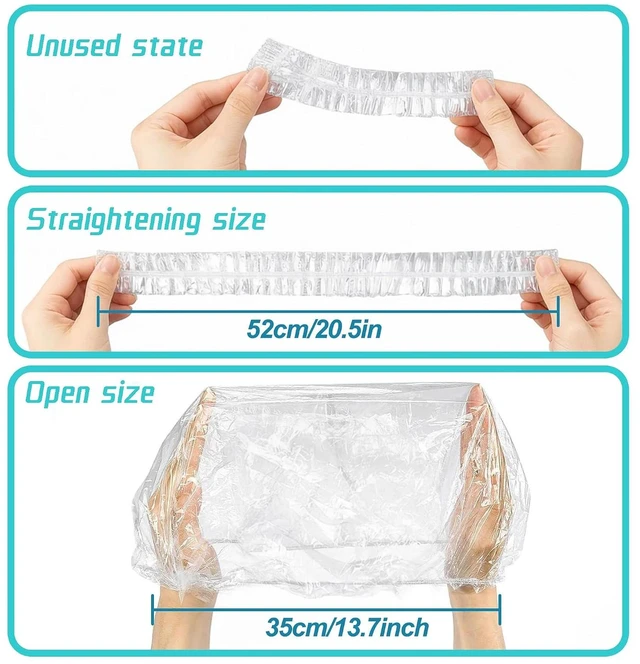 Alt view image 5 of 7 - 100 Pcs Disposable Shower Caps for Women & Men, 20.5in