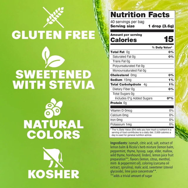 Alt view image 4 of 6 - Ricola Mouthwatering Dry Mouth Drops Sugar Free Lemon Lime Mint - 40 Count