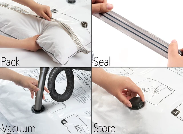 Alt view image 5 of 6 - SpaceAid Jumbo Vacuum Storage Bags, Space Saver Sealer Compression Bags for Comforters, Blankets, Pillows, Bedding, Clothes (X-Large 3 Pack)