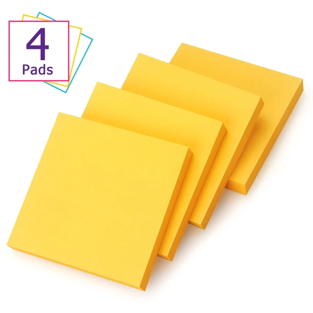 Alt view image 5 of 7 - Sticky Notes 3x3 in, Self-Adhesive Note, 4 Pads, 100 Sheets/Pad (Orange)